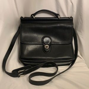 COACH Willis Classic Vintage Dowel 9927 Black/Nickel - Black Leather Bag